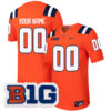Custom Illinois Fighting Illini Football Orange Home Stitched Jersey w/ B1G Patch