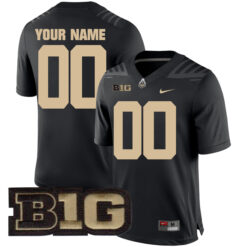Custom Purdue Boilermakers Football Black Home Game Stitched Jersey