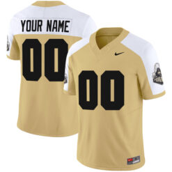 Custom Purdue Boilermakers Football Gold Alternate Vapor Limited Stitched Jersey