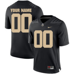 Custom Purdue Boilermakers Football Black Home Game Stitched Jersey w/ B1G Patch