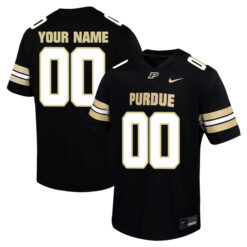 Custom Purdue Boilermakers Football Black Untouchable Stitched Jersey w/ B1G Patch