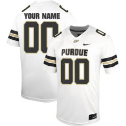 Custom Purdue Boilermakers Football White Untouchable Stitched Jersey w/ B1G Patch