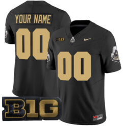 Custom Purdue Boilermakers Football Black Vapor Limited Stitched Jersey w/ B1G Patch
