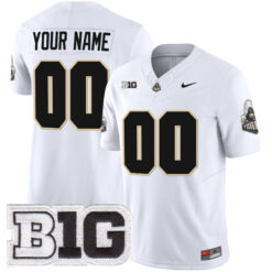 Custom Purdue Boilermakers Football White Vapor Limited Stitched Jersey w/ B1G Patch