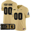 Custom Purdue Boilermakers Football Gold Vapor Limited Stitched Jersey w/ B1G Patch