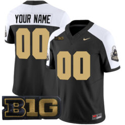 Custom Purdue Boilermakers Football Black Alternate Vapor Limited Stitched Jersey w/ B1G Patch