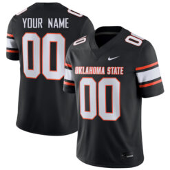 Custom Oklahoma State Cowboys Football Black Alternate Game Stitched Jersey