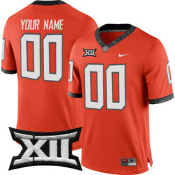 Custom Oklahoma State Cowboys Football Orange Game Stitched Jersey w/ XII Patch