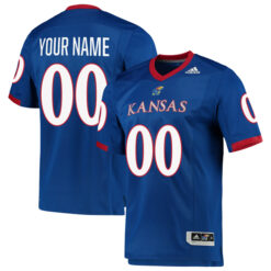 Custom Kansas Jayhawks Football Royal Premier Stitched Jersey