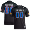 Custom Kansas Jayhawks Football Black Alternate Stitched Jersey