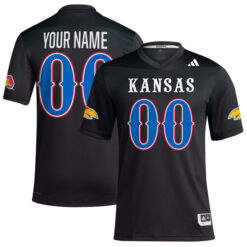 Custom Kansas Jayhawks Football Black Alternate Stitched Jersey