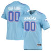 Custom Kansas Jayhawks Football Light Blue Premier Strategy Stitched Jersey