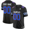 Custom Kansas Jayhawks Football Black 2024 Vapor F.U.S.E Limited Stitched Jersey