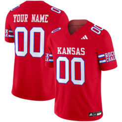 Custom Kansas Jayhawks Football Red 2024 Vapor F.U.S.E Limited Stitched Jersey