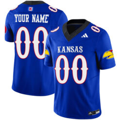 Custom Kansas Jayhawks Football Royal Vapor F.U.S.E Limited Stitched Jersey
