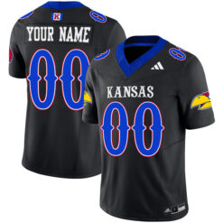 Custom Kansas Jayhawks Football Black Vapor F.U.S.E Limited Stitched Jersey