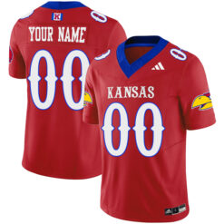Custom Kansas Jayhawks Football Red Vapor F.U.S.E Limited Stitched Jersey