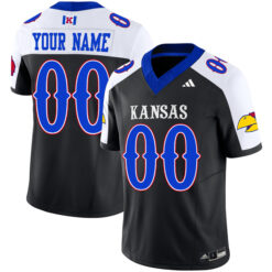 Custom Kansas Jayhawks Football Alternate Black Vapor F.U.S.E Limited Stitched Jersey