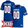 Custom Kansas Jayhawks Football Royal Blue Stitched Jersey w/ XII Patch