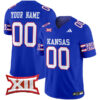 Custom Kansas Jayhawks Football Royal 2024 Vapor F.U.S.E Limited Stitched Jersey w/ XII Patch