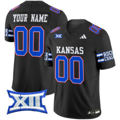 Custom Kansas Jayhawks Football Black 2024 Vapor F.U.S.E Limited Stitched Jersey w/ XII Patch