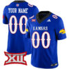 Custom Kansas Jayhawks Football Royal Vapor F.U.S.E Limited Stitched Jersey w/ XII Patch