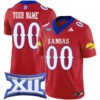 Custom Kansas Jayhawks Football Red Vapor F.U.S.E Limited Stitched Jersey w/ XII Patch