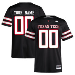 Custom Texas Tech Red Raiders Football Black Alternate Premier Stitched Jersey