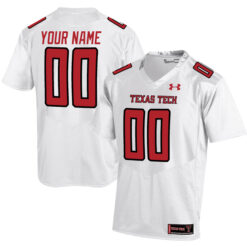 Custom Texas Tech Red Raiders Football White Stitched Jersey