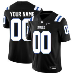 Custom Duke Blue Devils Football Black Alternate Game Stitched Jersey