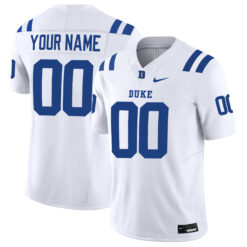 Custom Duke Blue Devils Football White Vapor F.U.S.E Limited Stitched Jersey