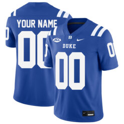 Custom Duke Blue Devils Football Royal Home Game Stitched Jersey w/ ACC Patch