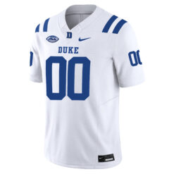 Alternative view of Custom Duke Blue Devils Football White Vapor F.U.S.E Limited Stitched Jersey w/ ACC Patch