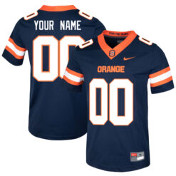 Custom Syracuse Orange Football Navy Home Game Stitched Jersey