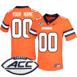 Custom Syracuse Orange Football Orange Alternate Game Stitched Jersey w/ ACC Patch