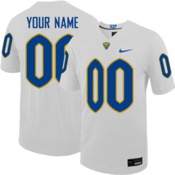 Custom Pittsburgh Panthers Football White Away Game Stitched Jersey