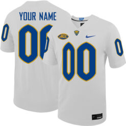 Custom Pittsburgh Panthers Football White Away Game Stitched Jersey w/ ACC Patch