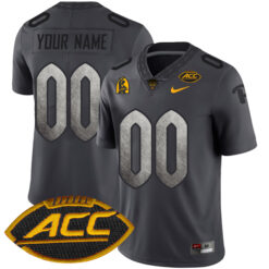 Custom Pittsburgh Panthers Football Anthracite Alternate Stitched Jersey w/ ACC Patch
