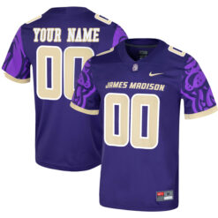 Custom James Madison Dukes Football Purple Stitched Jersey