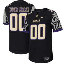 Custom James Madison Dukes Football Black Stitched Jersey