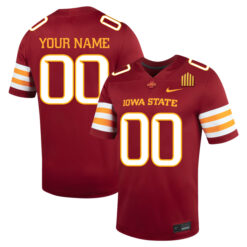 Custom Iowa State Cyclones Football Cardinal Home Stitched Jersey