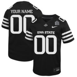 Custom Iowa State Cyclones Football Black Alternate Stitched Jersey