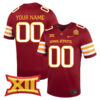 Custom Iowa State Cyclones Football Cardinal Home Stitched Jersey w/ XII Patch