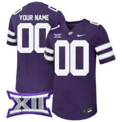 Custom Kansas State Wildcats Football Purple Untouchable Stitched Jersey w/ XII Patch
