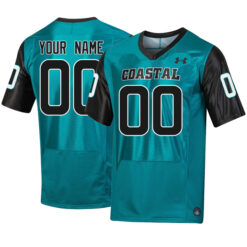 Custom Coastal Carolina Chanticleers Football Teal Home Stitched Jersey