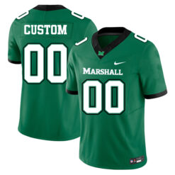 Custom Marshall Thundering Herd Football Green Home Stitched Jersey