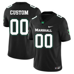 Custom Marshall Thundering Herd Football Black Alternate Stitched Jersey