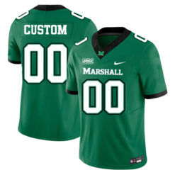 Custom Marshall Thundering Herd Football Green Home Stitched Jersey w/ SBC Patch