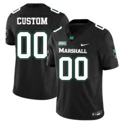 Custom Marshall Thundering Herd Football Black Alternate Stitched Jersey w/ SBC Patch