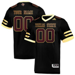 Custom Texas State Bobcats Football Black Alternate Stitched Jersey